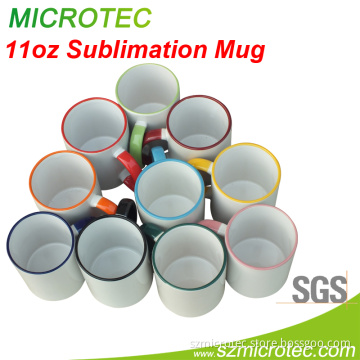 11oz Color Rim Sublimation Mug-Green (MT-B003)